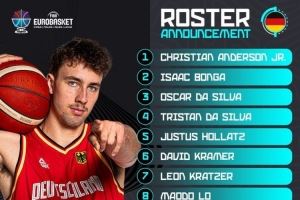 德国男篮公布欧锦赛16人名单：施罗德&小瓦格纳&泰斯领衔