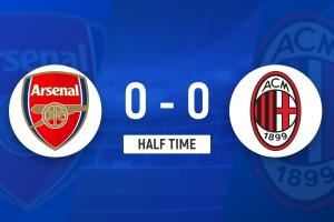 半场-莱奥失良机 恩瓦内里造险 米兰零射正 阿森纳暂0-0米兰